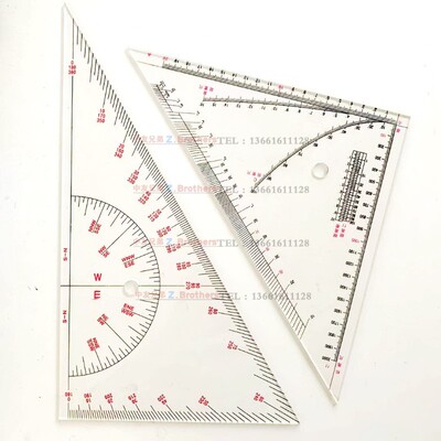 速发IMP距71007航海三角板  mm船用海测A三角板 可图三角尺 绘图