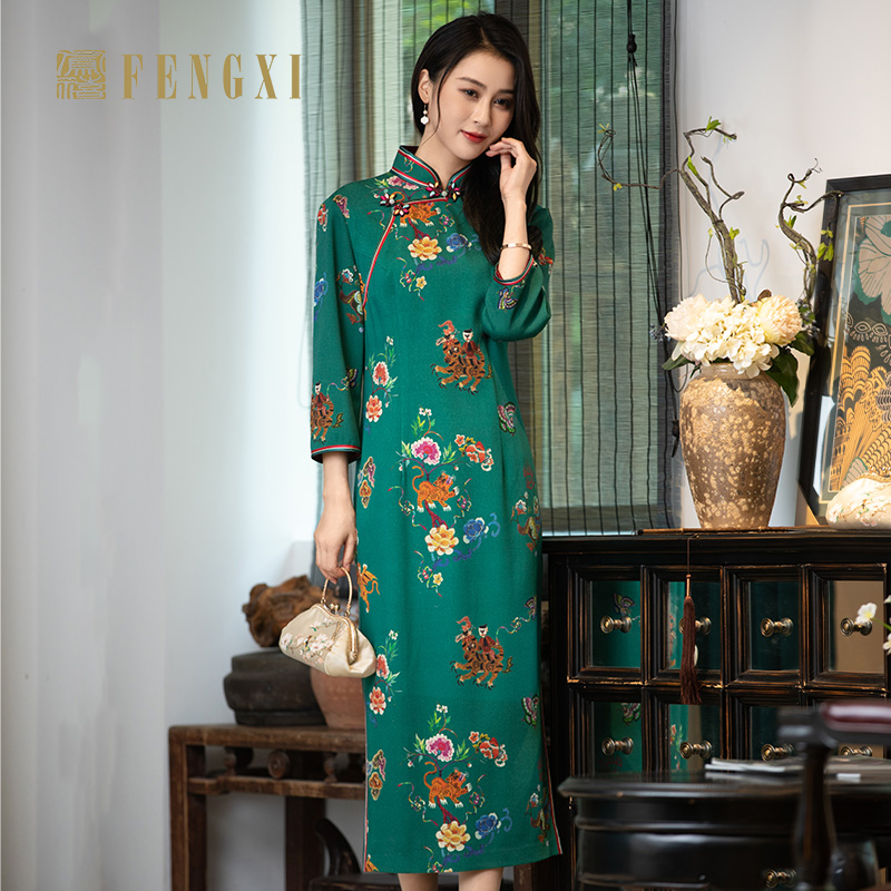 凤禧2021新款秋冬旗袍花色日常