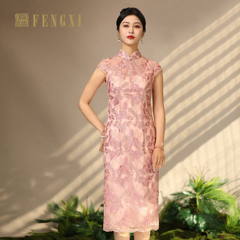 凤禧中式蕾丝宴会婚庆改良旗袍