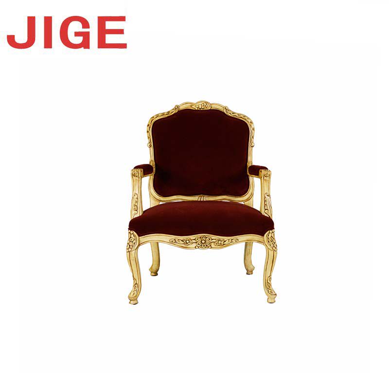 jige复古单人实木椅子沙发