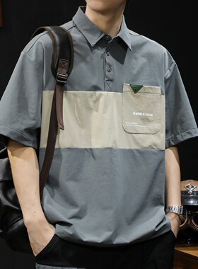 Polo衫男式短袖男式t恤2026新弹性速干山风户外休闲夏季日式风格