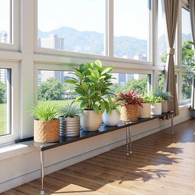 阳台铁艺加宽花架窄窗台延伸板2025新款落地式台面置物架扩展架子