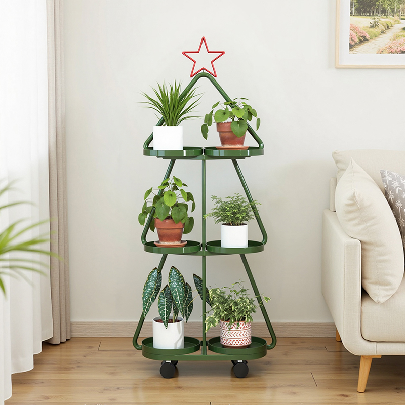 移动花架置物架阳台铁艺多层阶梯式客厅落地式户外植物多肉花盆架