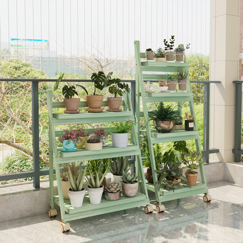 花架阳台多层置物架客厅靠墙落地式墙角阶梯可移动折叠多肉花盆架
