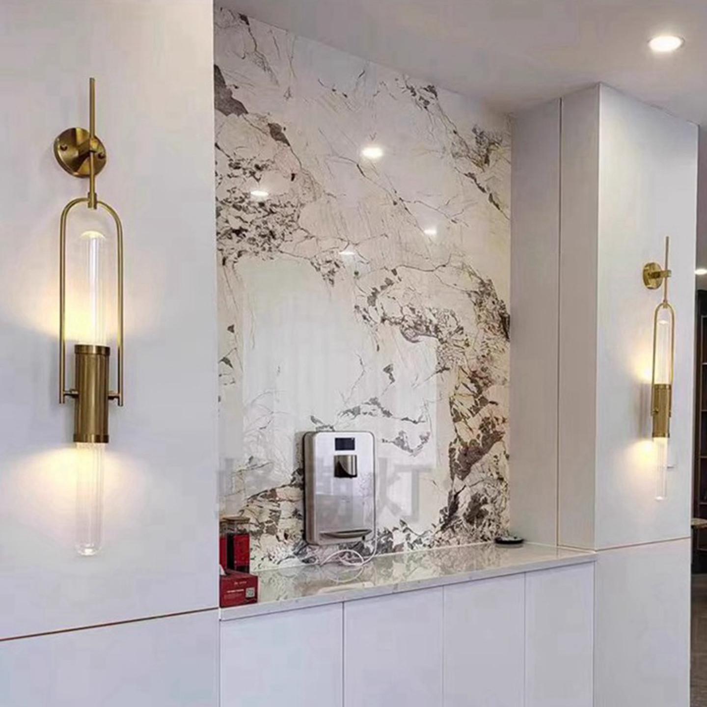 设计师长条玻璃壁灯个性侧装客厅卧室床头走廊过道长壁灯吊挂灯具