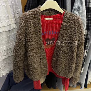 韩系复古红色波点小熊印花套头t恤女2025小众洋气叠穿打底上衣潮