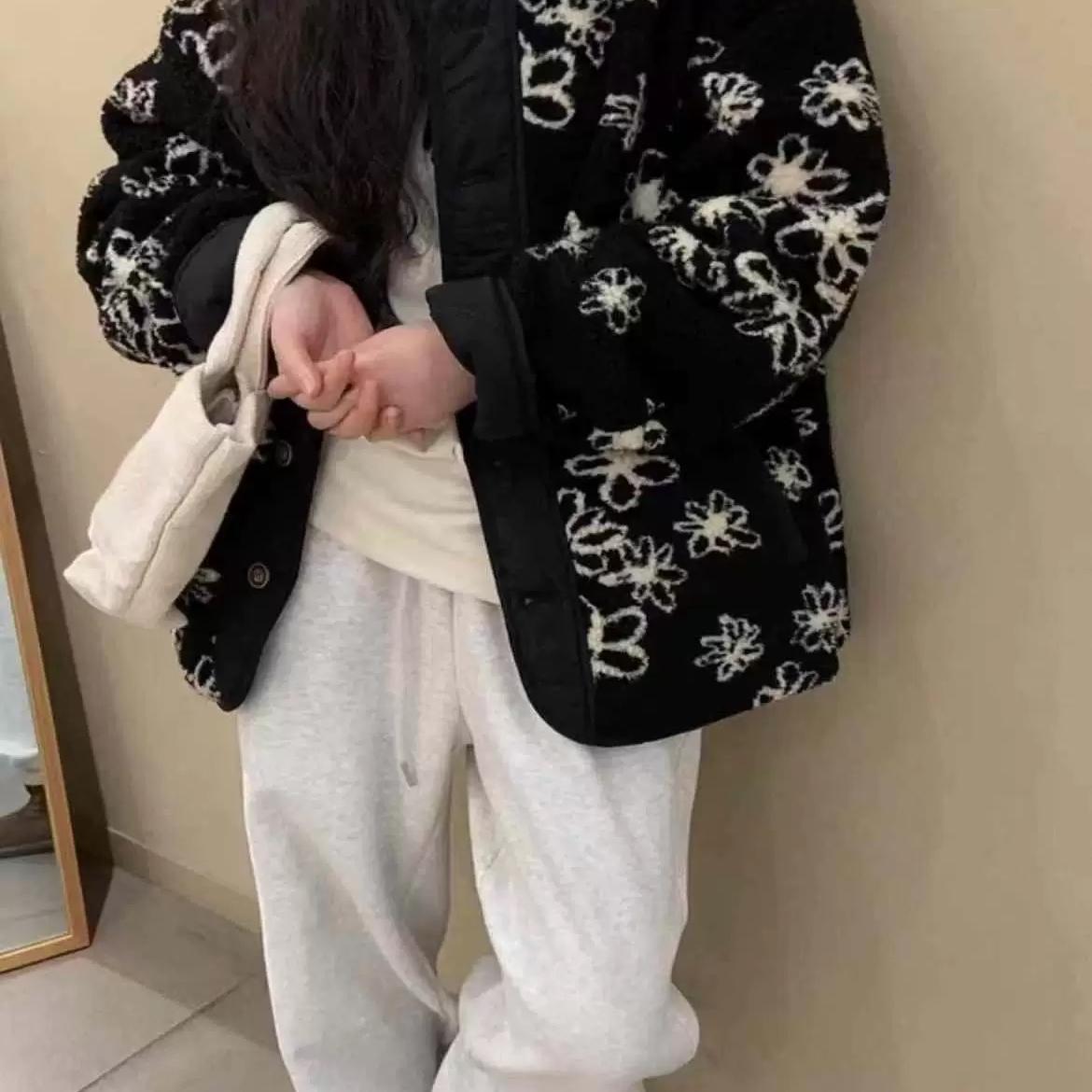 小碎花加厚棉服外套女2025