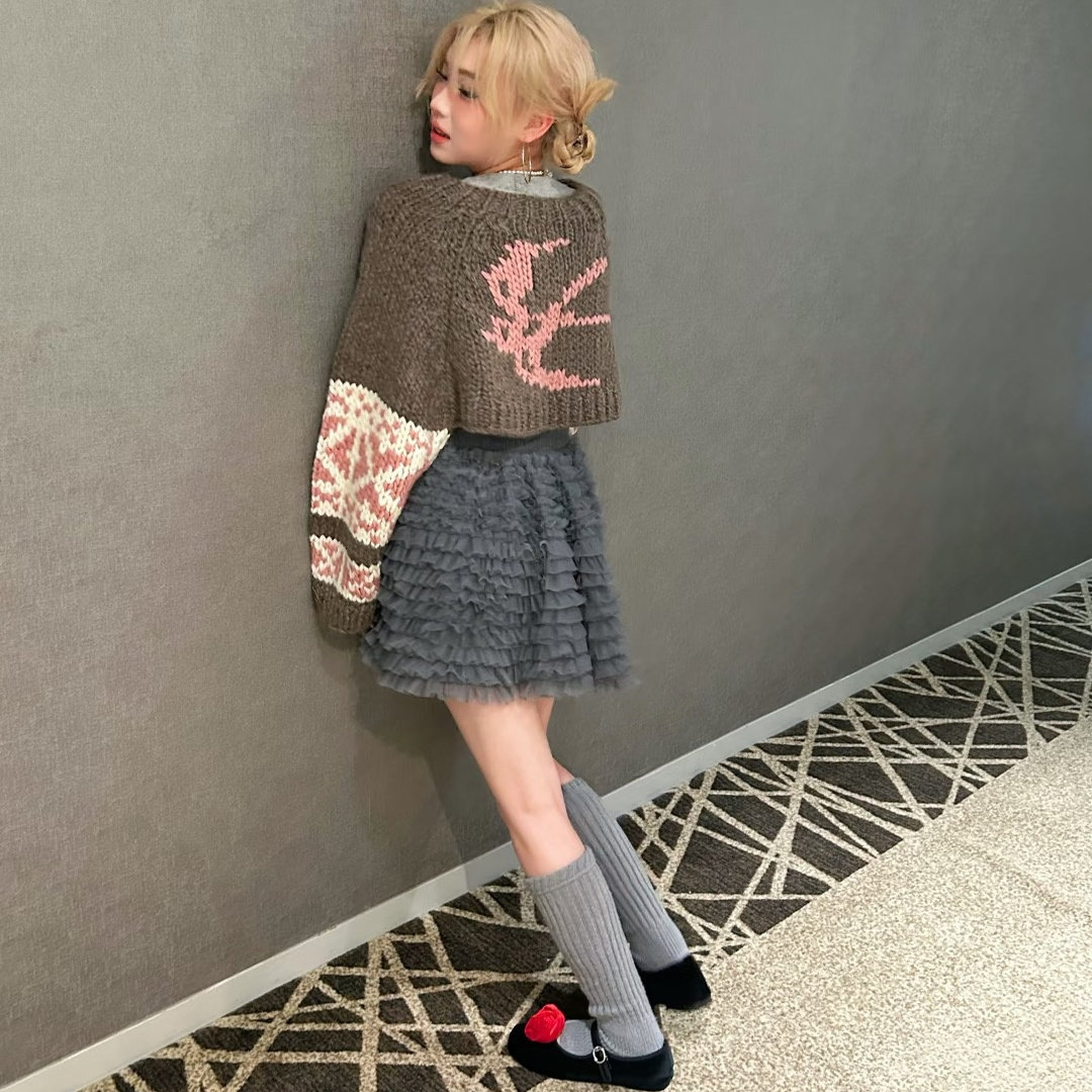 韩系重工手打套头复古撞色图案毛衣女2025小众洋气时髦上衣潮chic,女装/女士精品,毛衣,淘宝优惠券,粉丝福利购,淘宝优惠卷