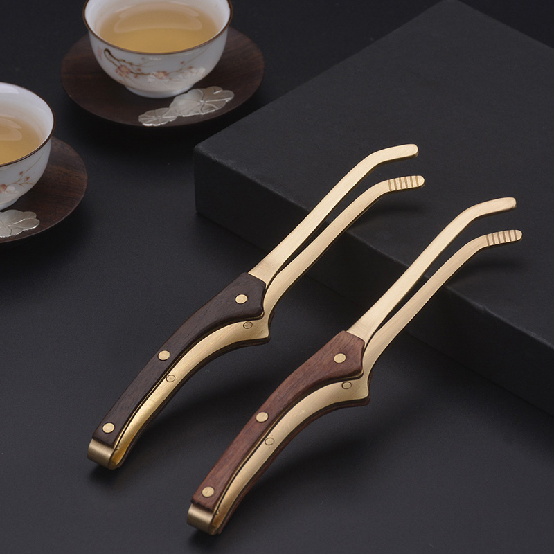 手工纯铜茶夹洗杯夹功夫茶镊子茶杯夹铜茶夹子茶具配件茶道夹杯子