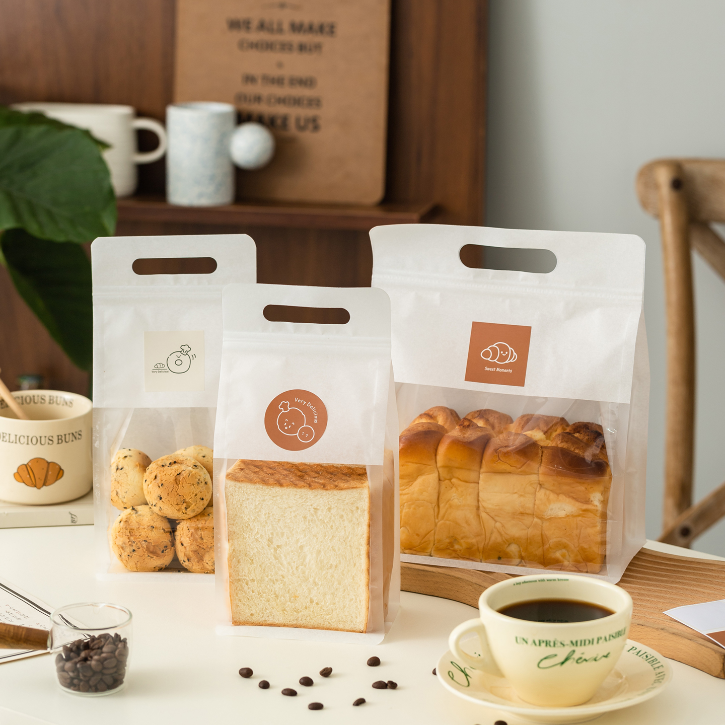 面包包装袋吐司切片手提打包纸袋