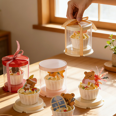 杯子纸杯蛋糕打包盒慕斯甜品盒子