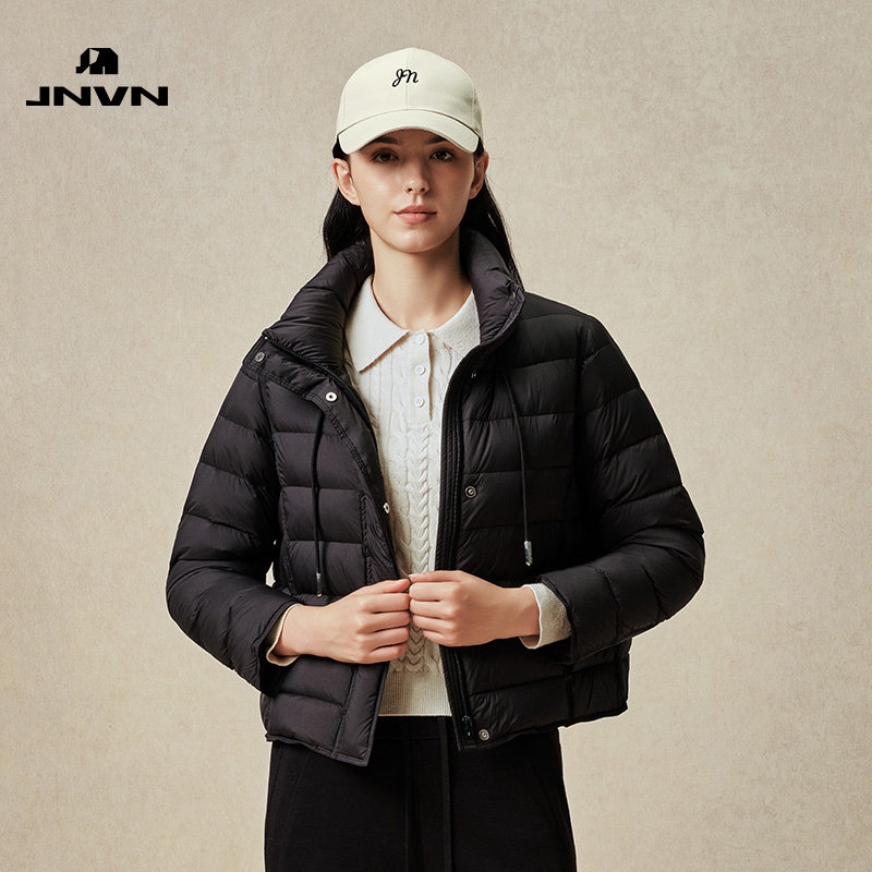 【商场同款】杰尼威尼2026冬季女士立领短款保暖排骨羽绒服外套