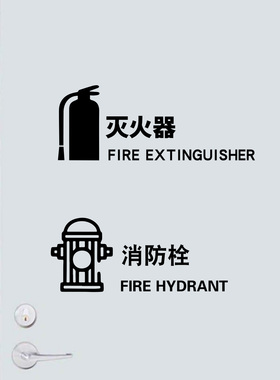 消火栓警示标识贴纸装饰
