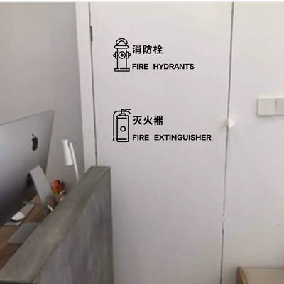 消火栓贴纸店铺商场警示标志标示