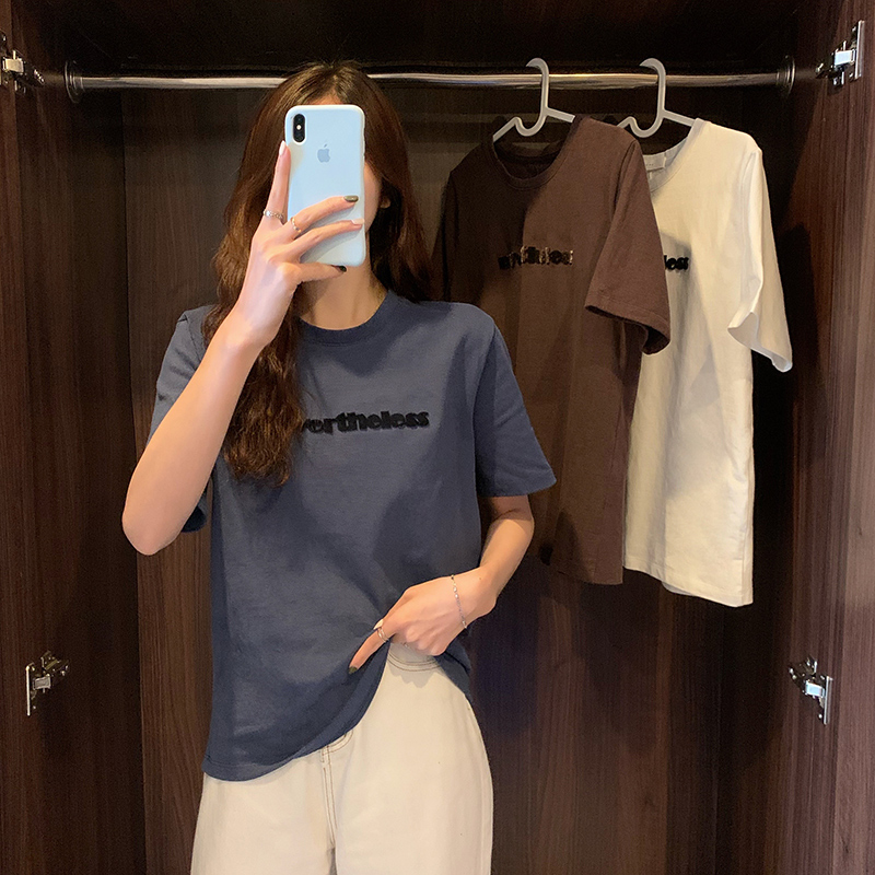 實拍短袖恤女夏季新款潮韓版學生上衣大碼女裝
