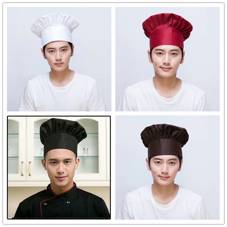厨师帽厨房饭店西餐厅酒店工作帽蘑菇帽布蛋糕店男女厨师工作帽子