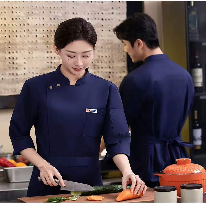 长袖酒店饭店蛋糕房七分袖厨师服