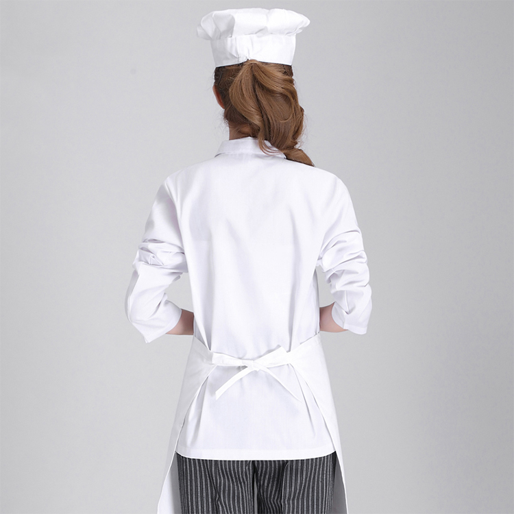 厨房白色透气幼儿园短袖男秋季定制厨师工作服食堂大码厨师服长袖