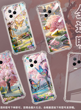 适用传音InfinixNote12气囊壳油画樱花树Note12i手机壳InfinixNote12VIP四角防摔Note12Pro全包X6819保护套