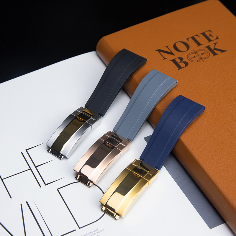 硅胶手表带代用劳力士游艇浪琴康卡斯迪通拿水鬼rolex扣胶表带20