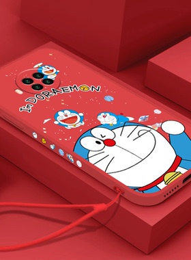 新年款多啦a梦红米note9手机壳软壳红米note9pro红色小米10s硅胶5G卡通叮当猫可爱镜头全包女情侣挂绳保护套