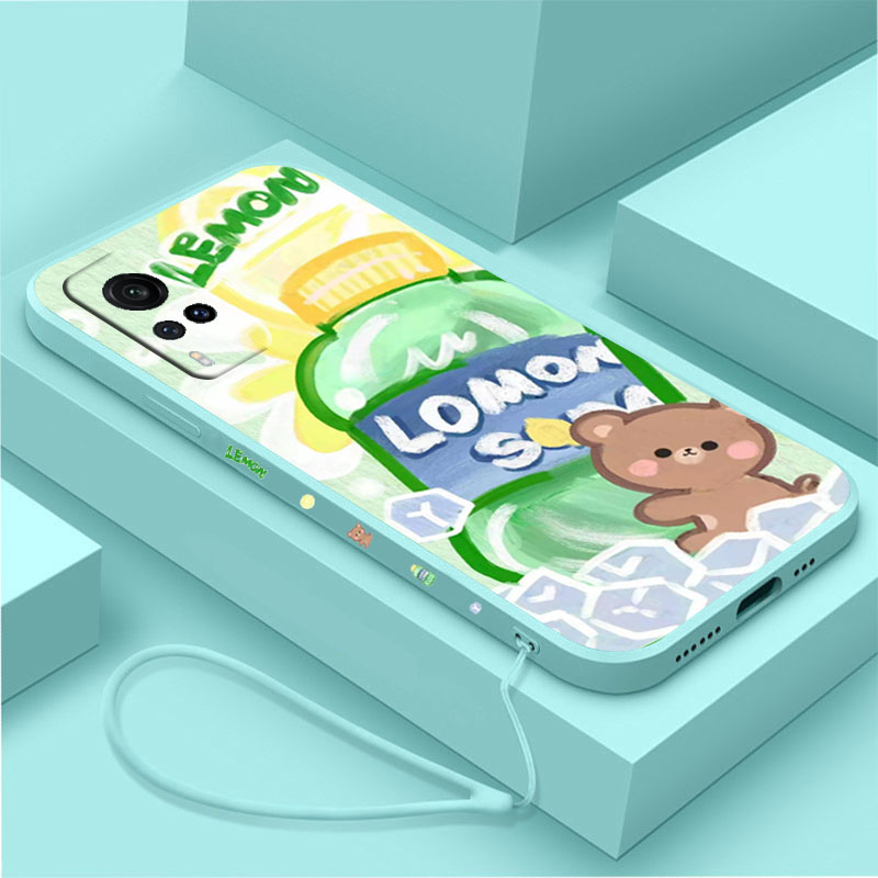 小熊送手绳防摔新款磨砂保护套