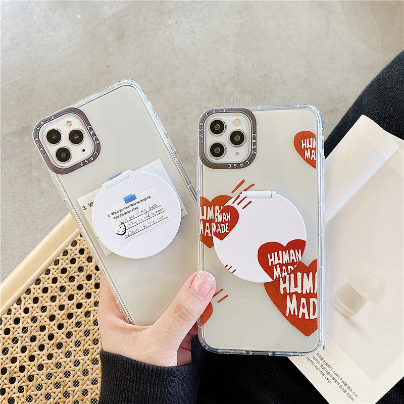 英文爱心苹果11Pro Max可爱卡通XS手机壳iphone xs max透明XR硅胶软套8plus送镜子个性苹果7plus男女6splus潮