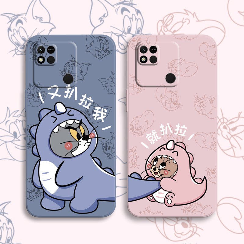 猫和老鼠红米10a手机壳秀恩爱情侣220233L2C软壳10a男女小米液态硅胶镜头全包新款保护套卡通可爱创意网红潮