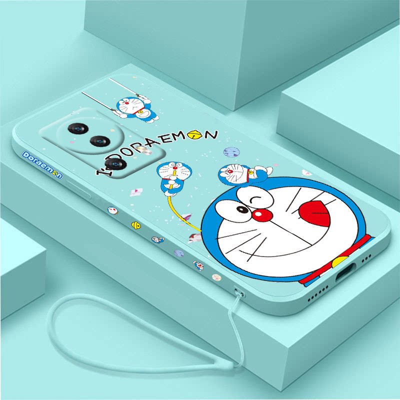 可爱蓝胖子适用于小米civi2手机壳多啦a梦xiaomicivi2软壳曲屏新款5g卡通液态硅胶机器猫镜头全包男女情侣套