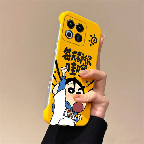 送挂环蜡笔小新适用魅族22手机壳Meizu21note无边框20pro散热魅族18新款18pro半包魅族18x超薄硬防摔保护套女