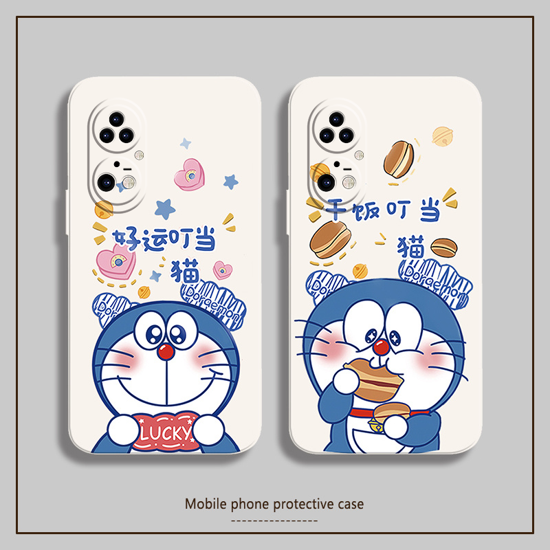 可爱多啦a梦适用于华为p50手机壳p40pro+蓝胖子p30软p20lite硅胶p10plus情侣mate50男mate40女30e套20x款10/9
