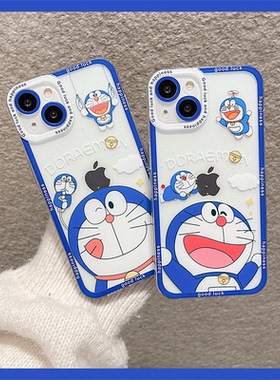 可爱蓝胖子vivoy52s手机壳y53s新款y31s卡通y51s软壳z5x女z3i透明z1高级感y85镜头全包y89/y93/y97/y7/y5/u3x