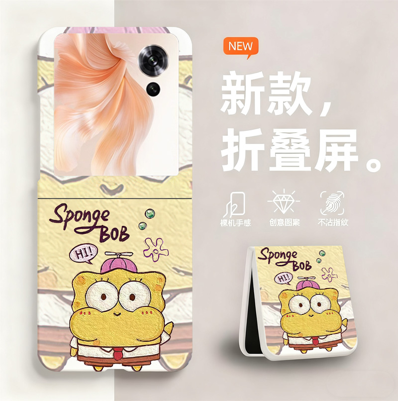 海绵宝宝适用华为荣耀magicVFlip手机壳新款折叠屏无边框magic V Flip散热新款半包超薄硬壳防摔保护套女网红