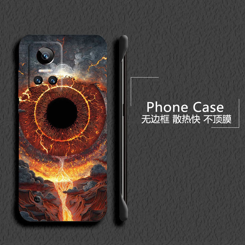 克苏鲁之眼适用华为荣耀play6t手机壳6tpro无边框5活力版散热4tpro新款畅玩40半包20pro薄30plus硬防摔套女