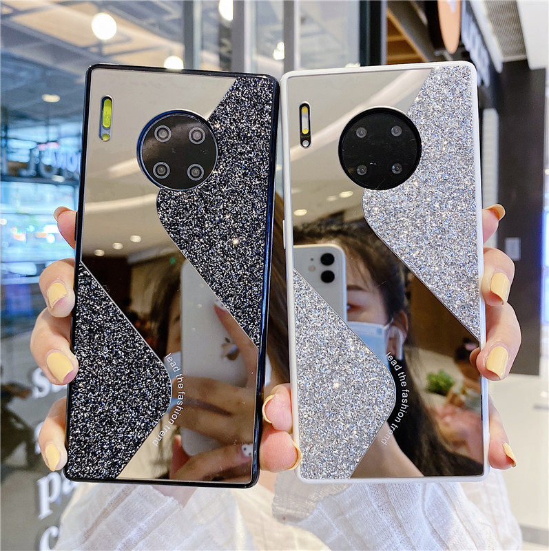 适用于华为mate30手机壳硅胶华为mate30奢华闪粉补妆镜子mate30pro全包防摔mate30潮女款网红5g曲面屏软壳pro,3C数码配件,手机保护套/壳,淘宝优惠券,粉丝福利购,淘宝优惠卷