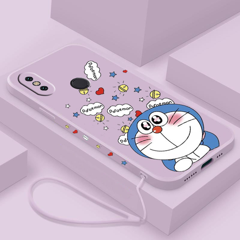 小米6x手机壳液态硅胶小米6新款软壳小米mix2s卡通小米mix2哆啦a梦叮当猫保护套磨砂可爱男女款全包防摔超薄