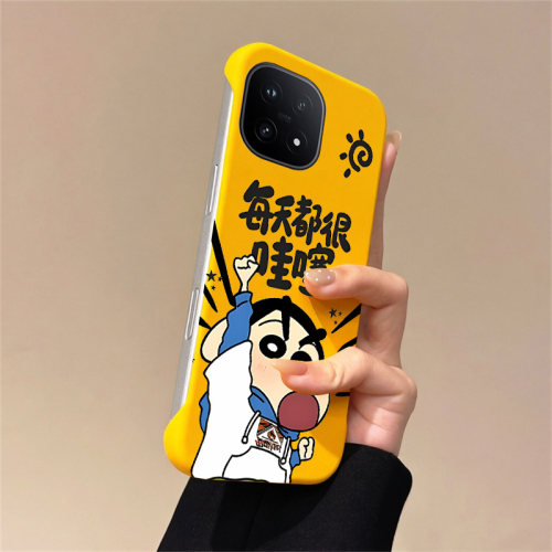 送挂环蜡笔小新适用vivoiqoo15手机壳爱酷13pro无边框iqoo12散热neo8pro新款z9半包z7i超薄z7x硬z8防摔y35m+