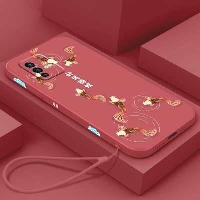 好运锦鲤新年款vivos12手机壳y55s中国风vivos12pro液态硅胶s10e软壳v23e国潮全包镜头带挂绳磨砂网红保护套