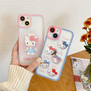 可爱kt猫opporeno7手机壳kitty少女reno6pro软壳reno5k新款reno4se透明reno3元气版高级感reno2/z十倍变焦ace