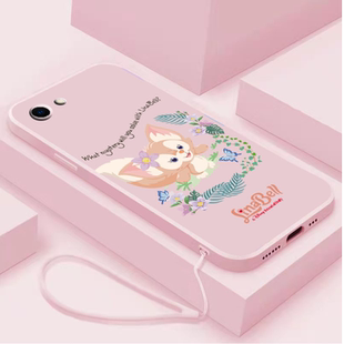 可爱玲娜贝儿oppor9s手机壳女款r9splus卡通r9m送挂绳r9sk液态硅胶软壳琳娜贝尔全包镜头磨砂防摔保护套超薄