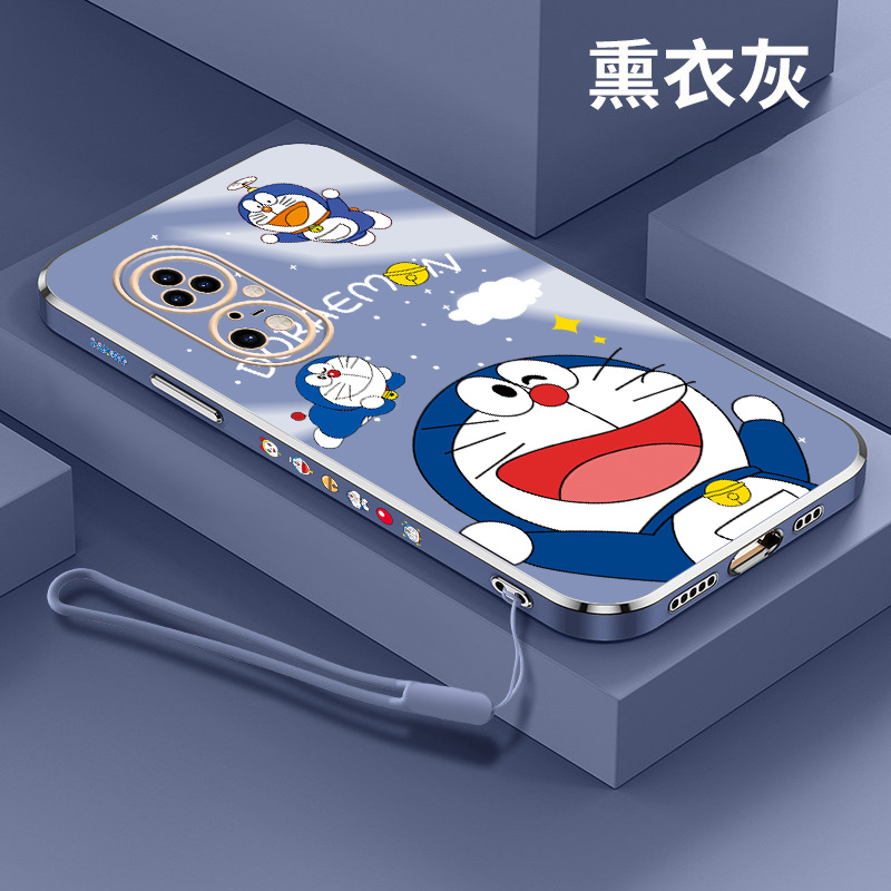 可爱蓝胖子华为p50手机壳mate40电镀p40pro+软壳p30新款p20lite挂绳p10plus硅胶30e卡通20x多啦a梦10男9女套