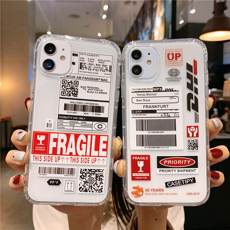 网红潮牌标签iPhone11手机壳11Pro软壳6plus全包硅胶7plus/8防摔外壳苹果XS max保护套XR创意情侣新款男女6s