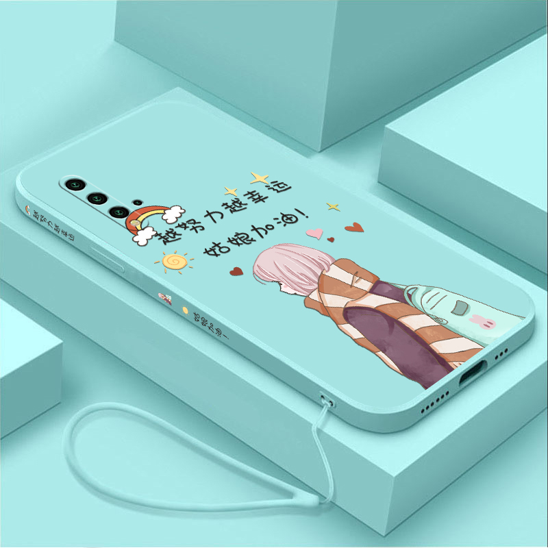 姑娘加油华为荣耀20手机壳20s软壳20i液态硅胶荣耀20青春版越努力越幸运10i超薄20pro挂绳镜头全包女款保护套,3C数码配件,手机保护套/壳,淘宝优惠券,粉丝福利购,淘宝优惠卷