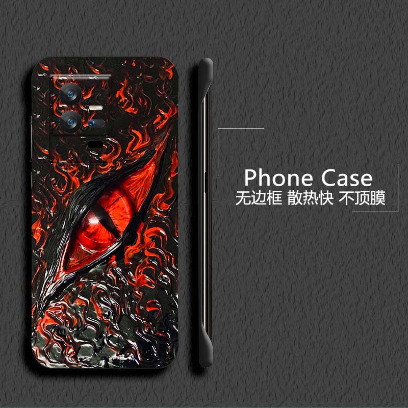 克苏鲁之眼适用vivoiqoo11手机壳爱酷11pro无边框iqooz10turbo散热z10x新款iqoo10/9/8/7半包薄iqoo5硬3防摔
