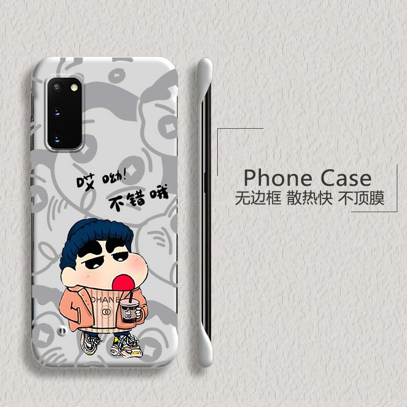 蜡笔小新适用三星Galaxys20手机壳s20+无边框s20fe散热note20新款s21半包s21fe超薄s21ultra硬s10防摔note9套