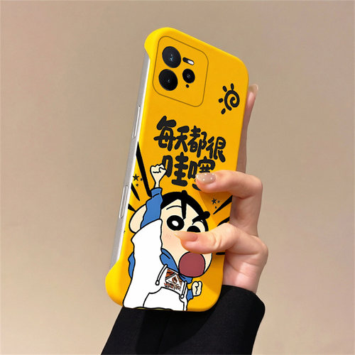 送挂环蜡笔小新适用opporealme真我gt7pro手机壳neo7Turbo无边框13pro散热12新款gt5pro半包11pro+薄14pro+
