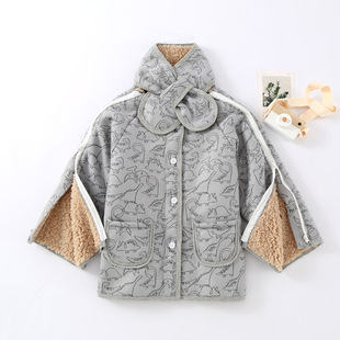 秋冬儿童骨折衣服手臂胳膊石膏保暖加绒加厚护理服手受伤穿的上衣