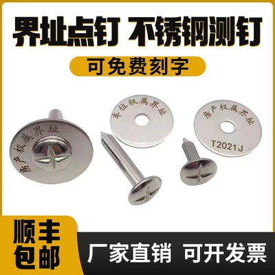 不锈钢十字测钉车位界址点钉房产权属界址钉沉降观测点钉测绘道钉