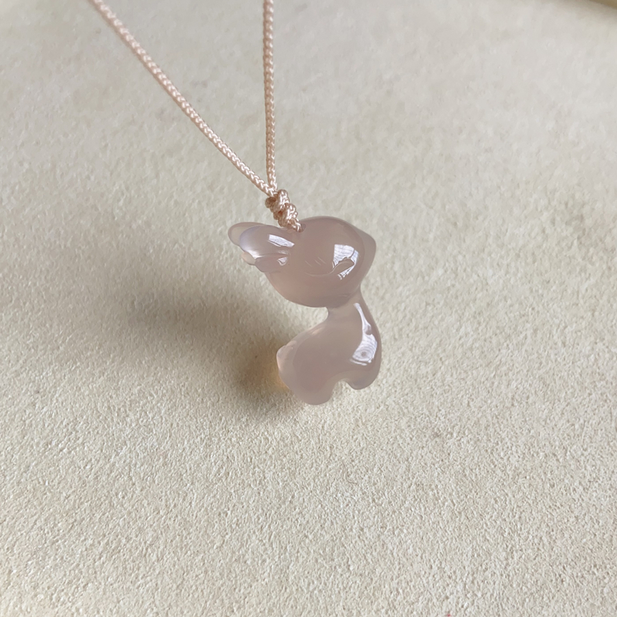 超萌玉石小鹿女生卡通玉髓吊坠