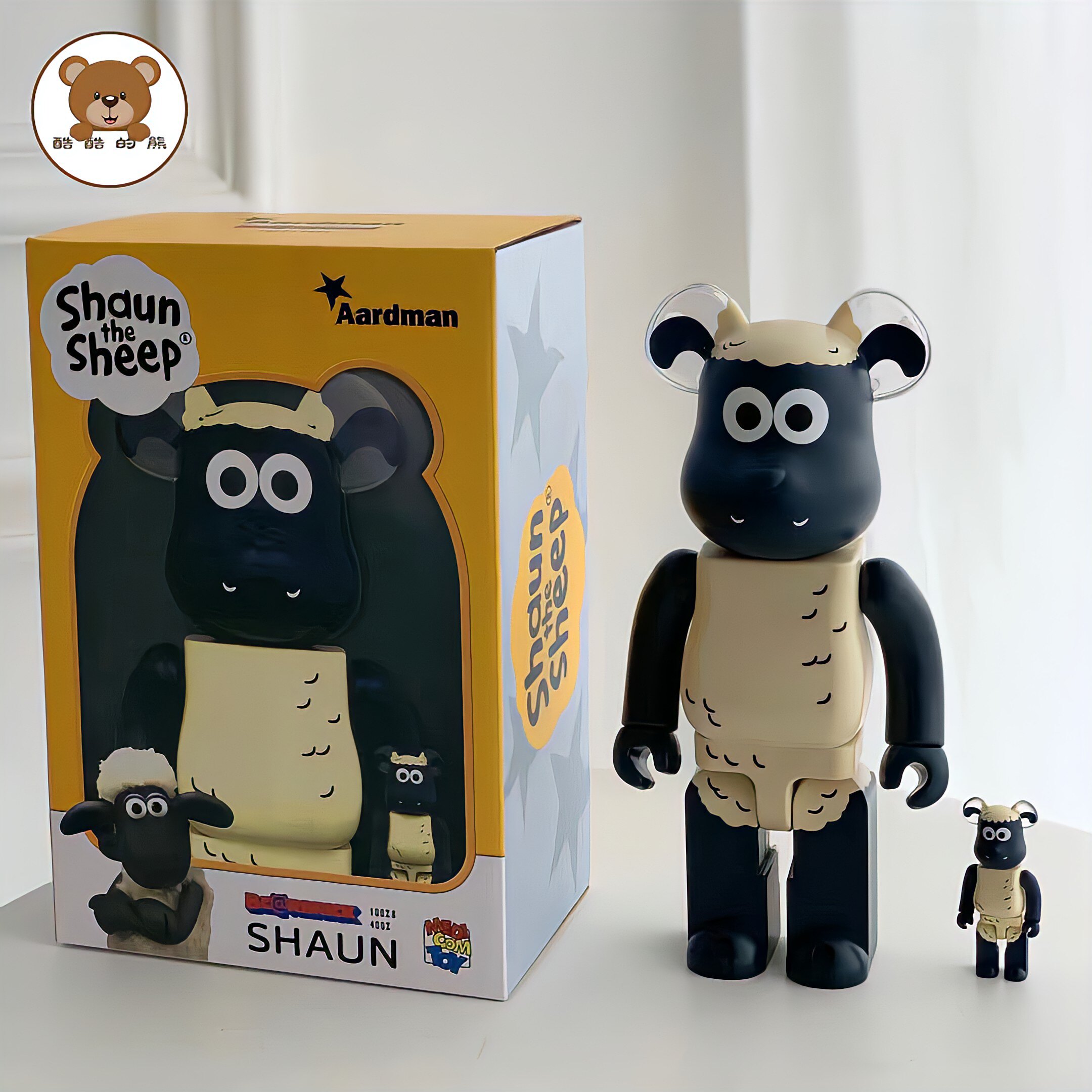 酷酷的熊bearbrick400% 100%shaun小羊肖恩积木熊潮玩偶公仔手办